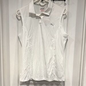 Puma Women's White Sleeveless golf Polo sleeveless blouse